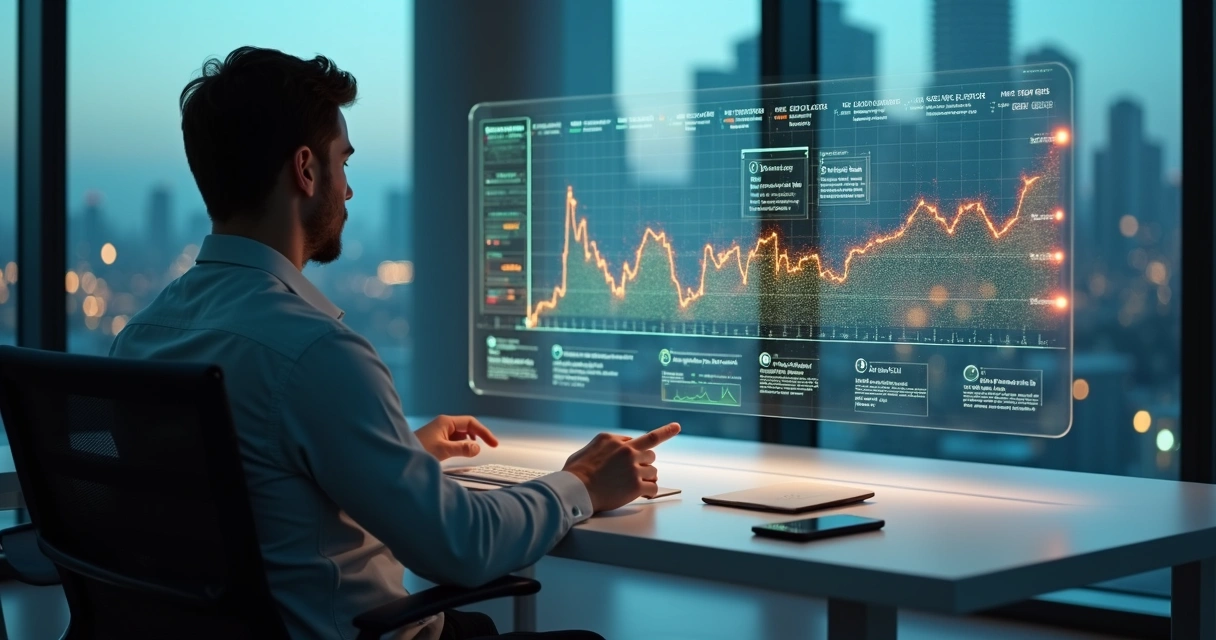 Linha do tempo digital de pagamentos sendo analisada por gestor financeiro 