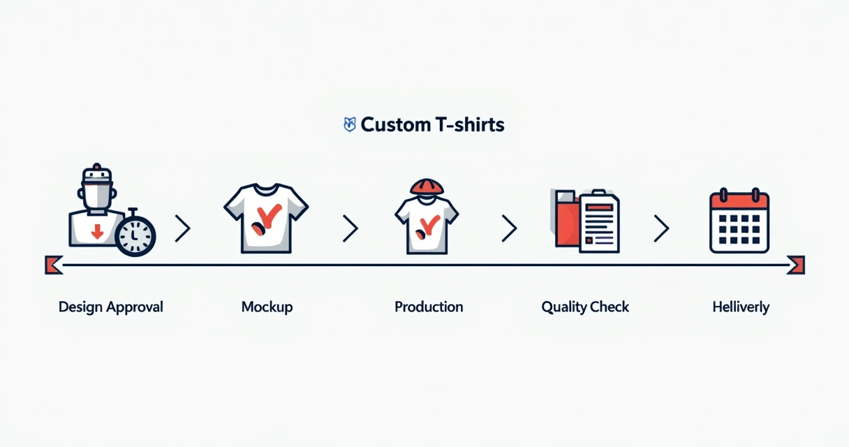 Linha do tempo do planejamento para produção de camisetas personalizadas 