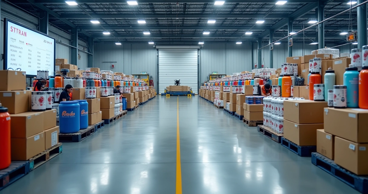 Linha de produção de brindes personalizados com embalagens prontas para envio 