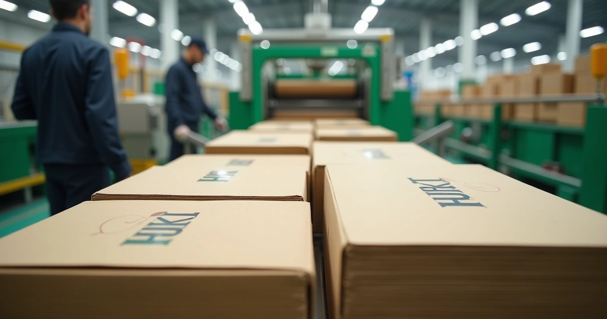 Linha de produção moderna de embalagens de papelão 