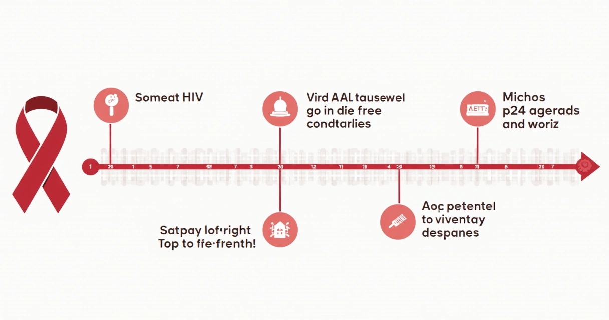 Linha do tempo simples da janela imunológica do HIV