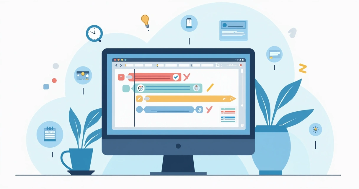 Linha do tempo mostrando tarefas e prioridades no MS Project 