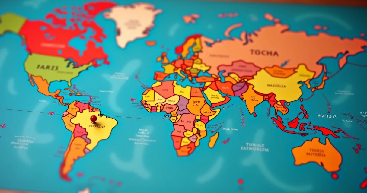 Linhas de astrocartografia no mapa-múndi com símbolos astrológicos 