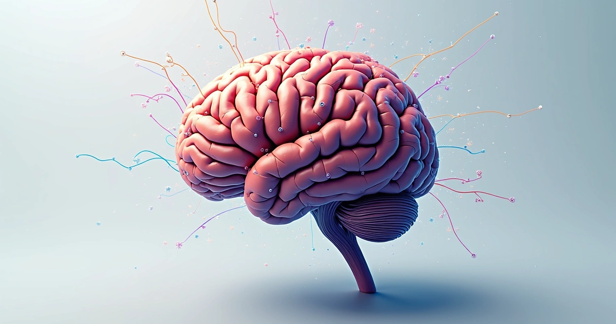 Linhas coloridas conectando regiões do cérebro em padrão comportamental 
