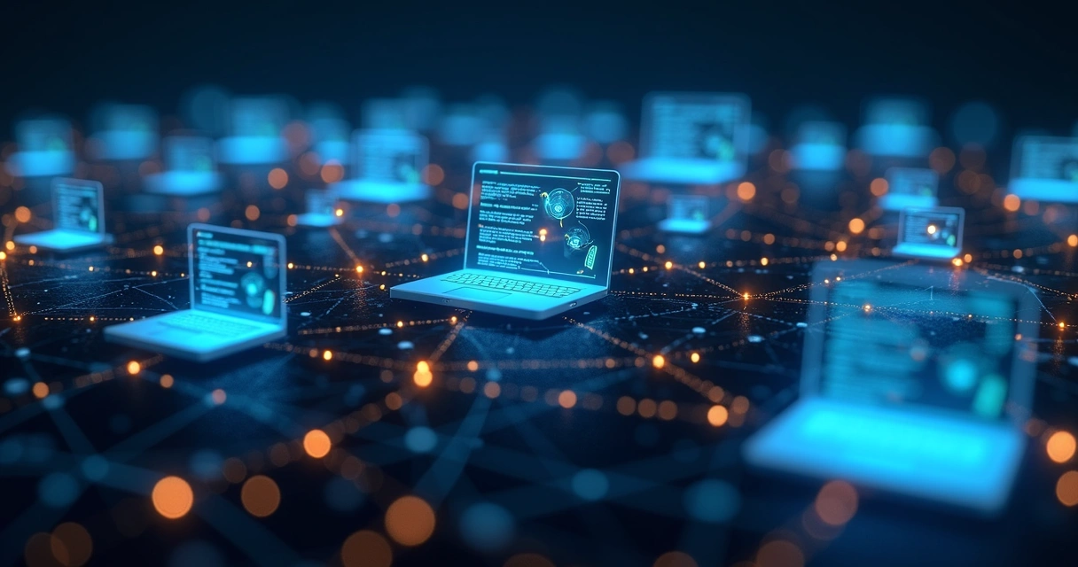 Vários sites conectados por links digitais 