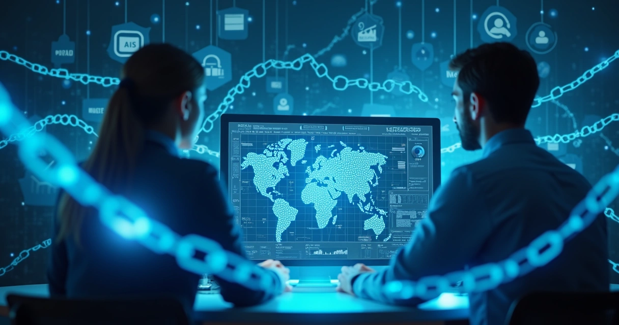 Parceiros digitais trocando links em ambiente online 