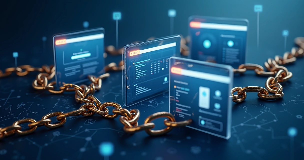 Conexões de links entre sites representados por cadeias 