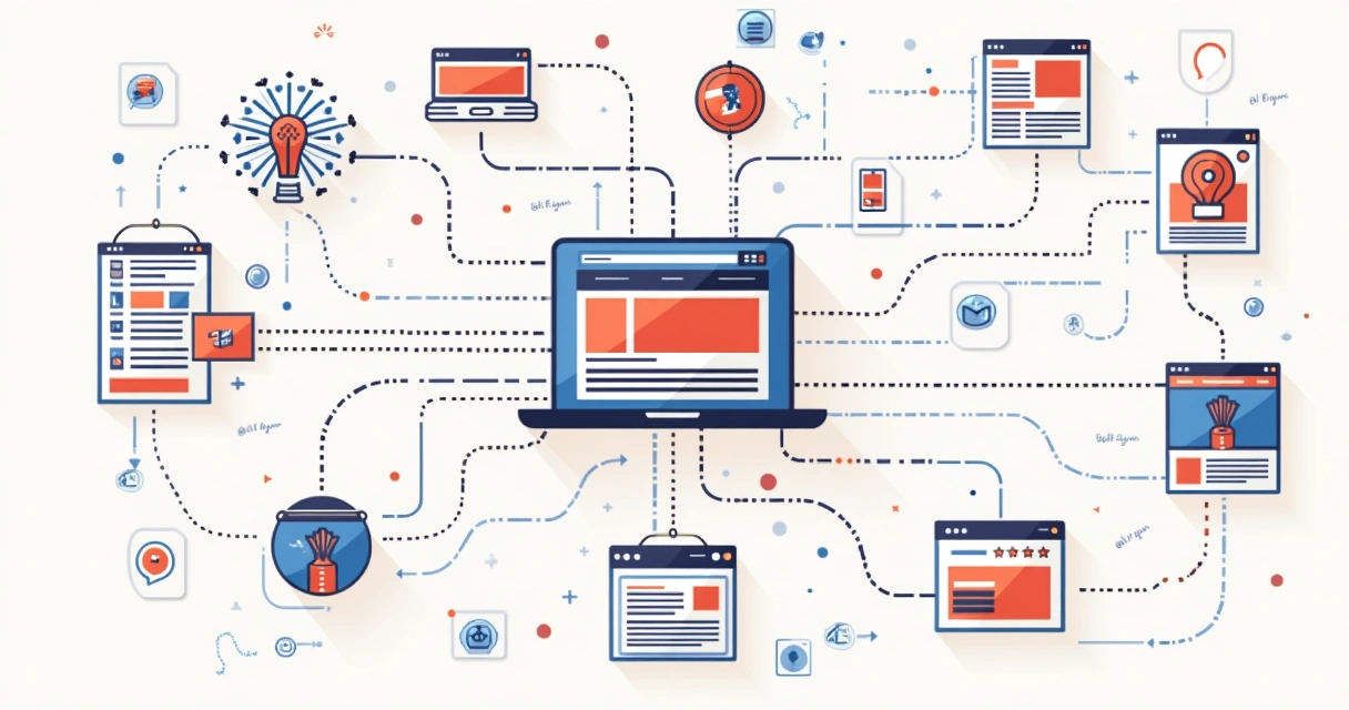 Diagrama de links internos e externos em e-commerce 