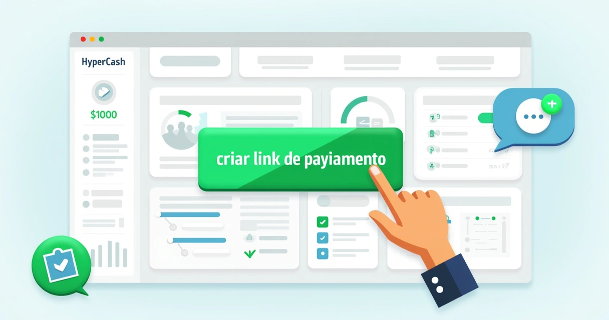 Painel digital da HyperCash com botão de criar link de pagamento 