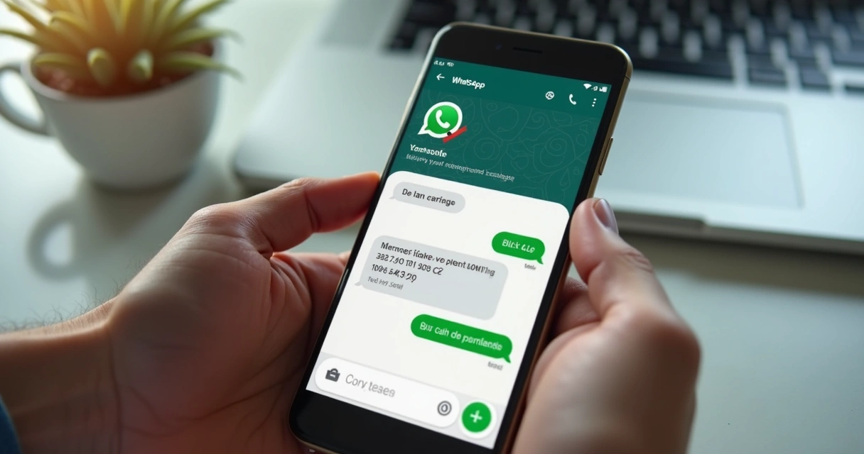 Tela de celular com link de pagamento aberto no WhatsApp 