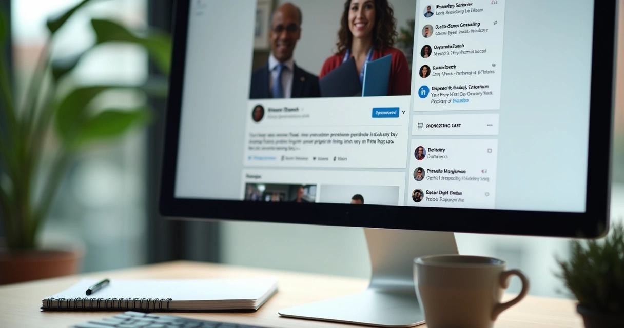 Anúncio patrocinado no feed do LinkedIn 