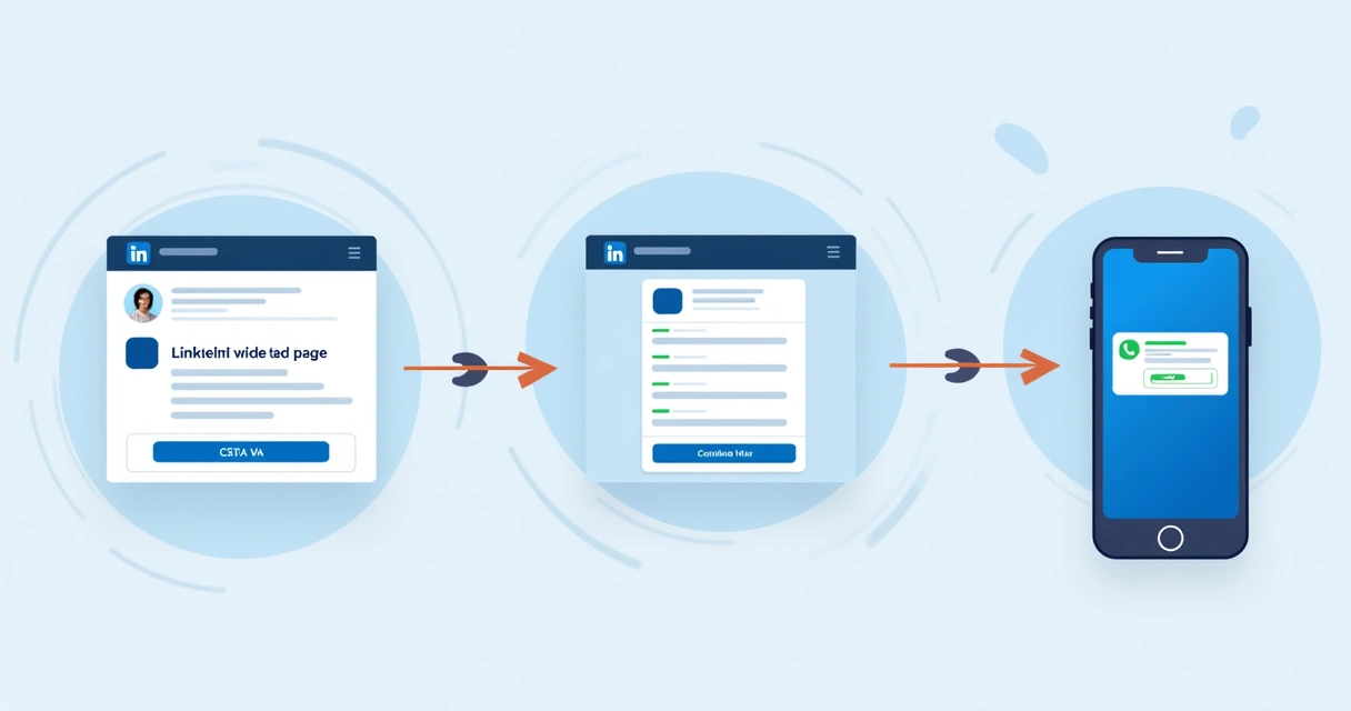 Fluxo de captação de leads do LinkedIn para WhatsApp com automação