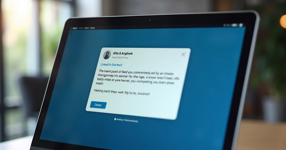 Mensagem personalizada LinkedIn começando com referência a post comentado 