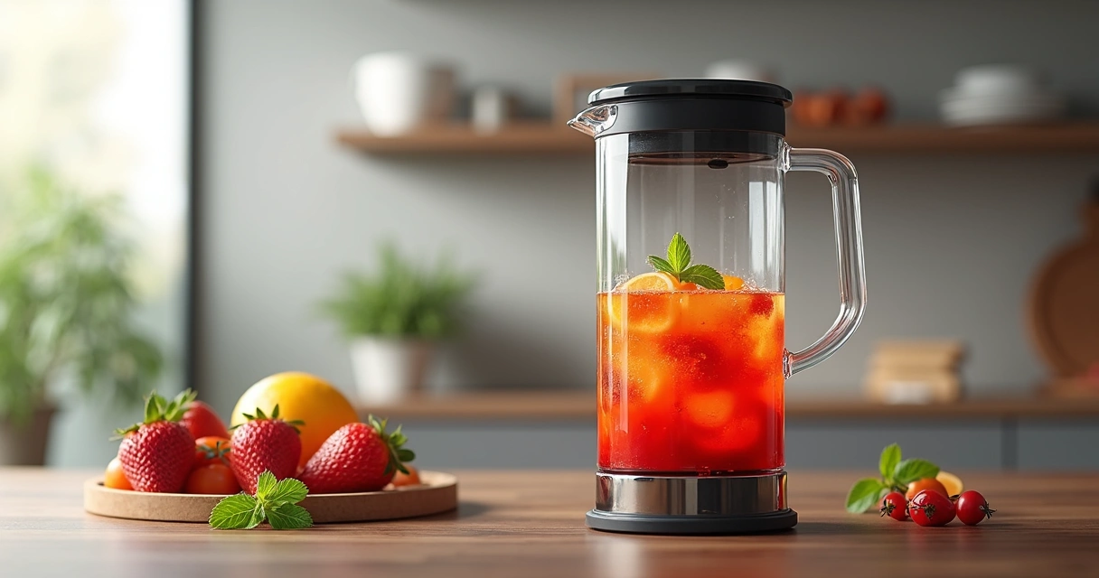 Liquidificador com copo de vidro e base inox