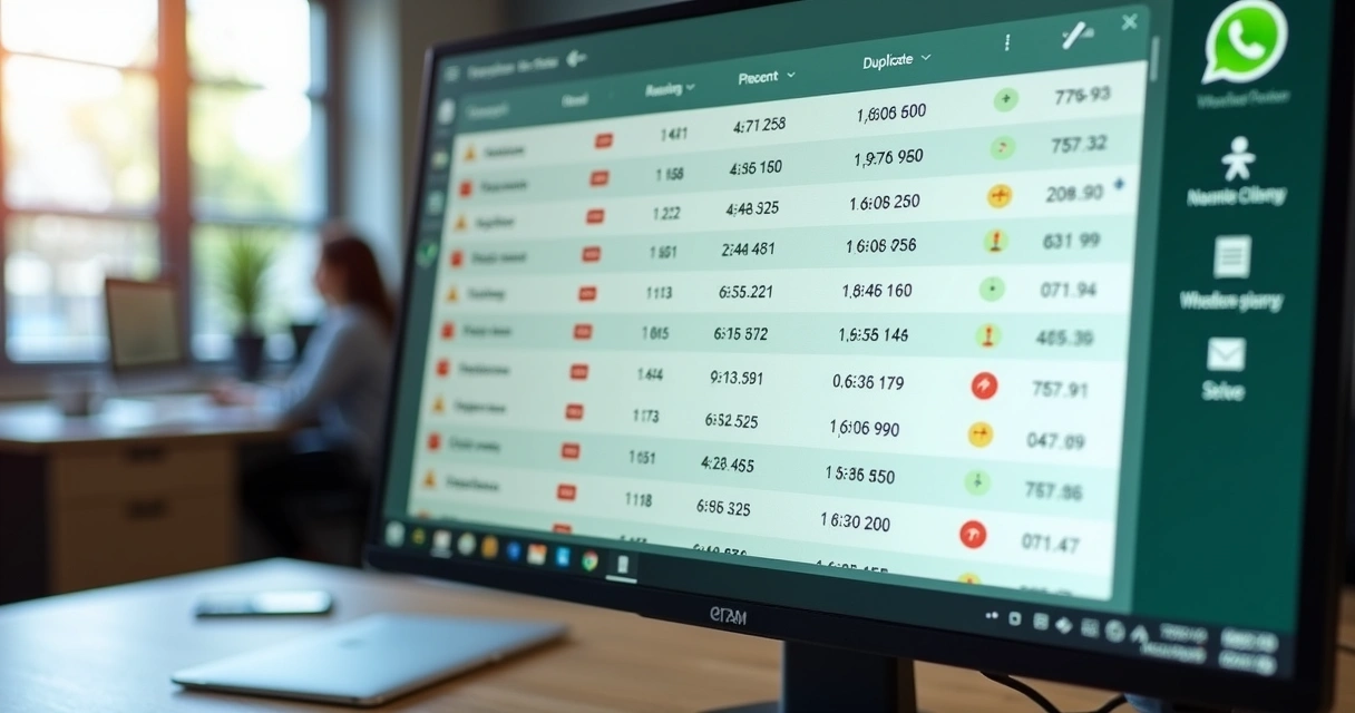 Tela com contatos repetidos e alerta de duplicidade 