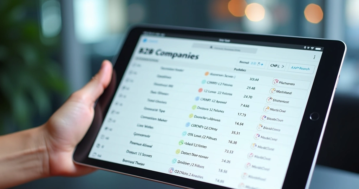 Lista personalizada de empresas segmentada por ICP na tela de aplicativo 