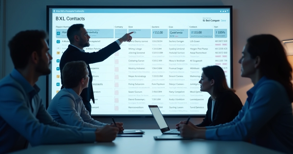 Tela com lista segmentada de empresas para prospecção B2B 