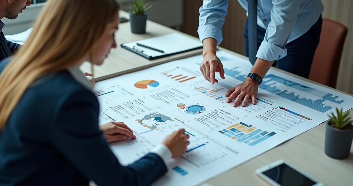 Equipe analisando lista segmentada de empresas B2B 