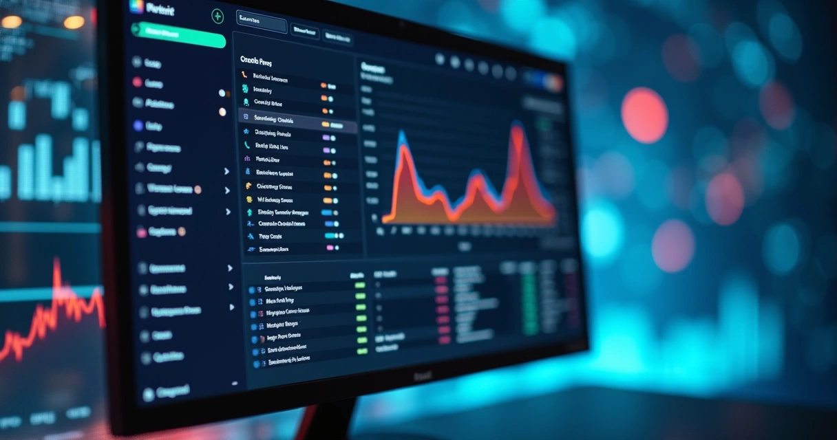 Tela de computador mostrando lista segmentada de leads 