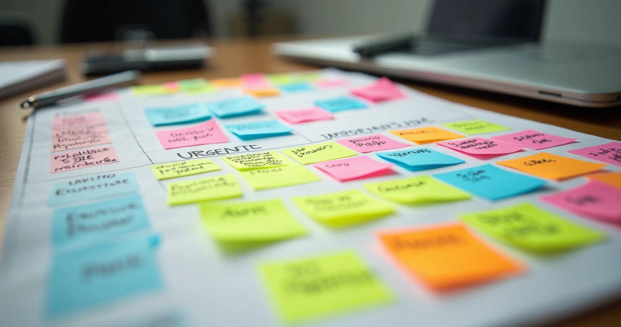 Lista colorida de tarefas divididas por prioridades