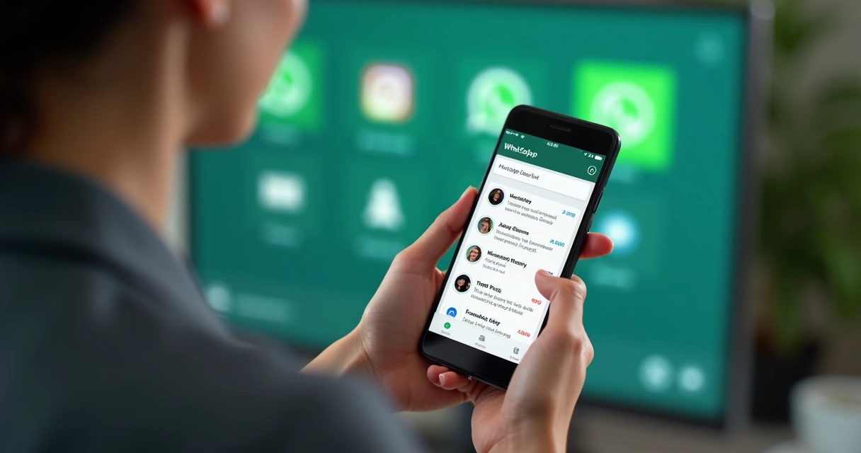 Tela de celular mostrando lista de transmissão do WhatsApp sendo configurada 