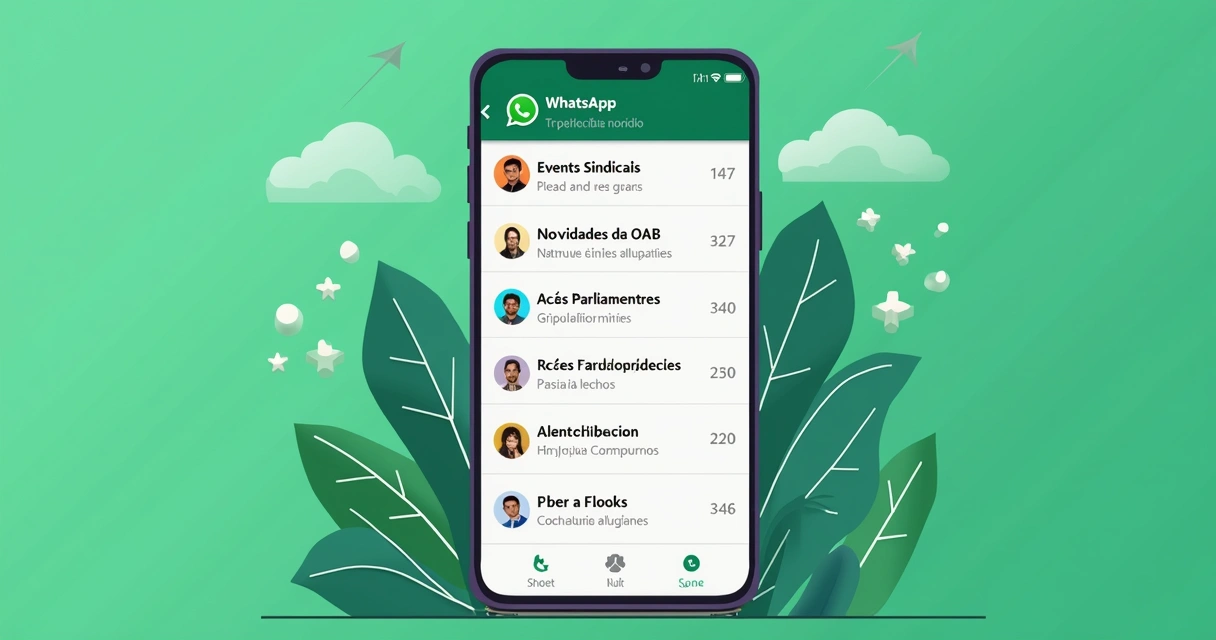 Celular com lista de transmissão segmentada no WhatsApp
