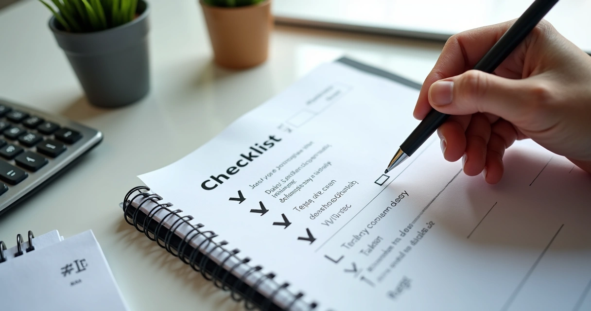 Pessoa marcando checklist de criação de holding familiar 