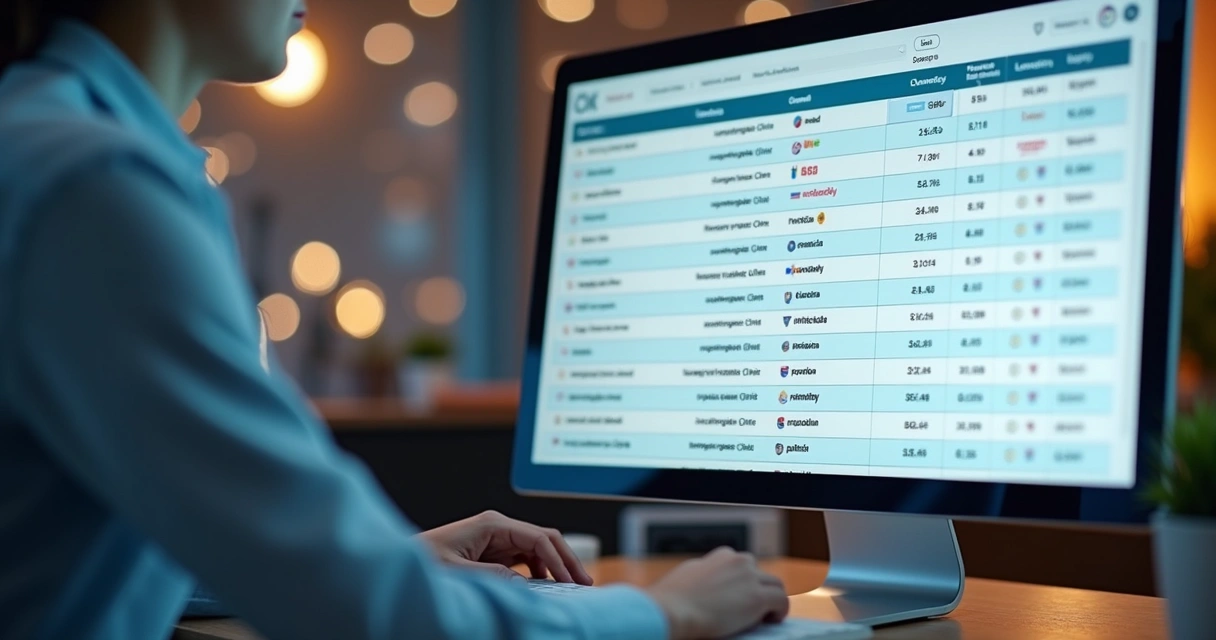 Lista segmentada de empresas B2B com filtros aplicados em tela de computador.