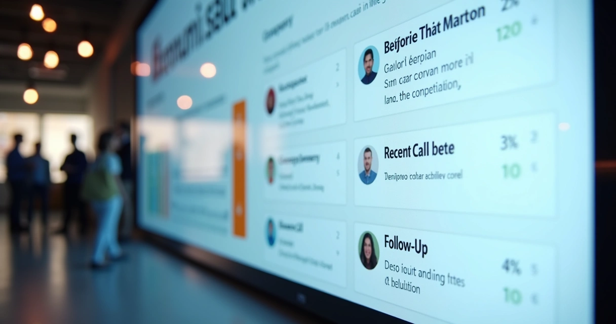 Painel digital mostrando lista de leads enriquecida 