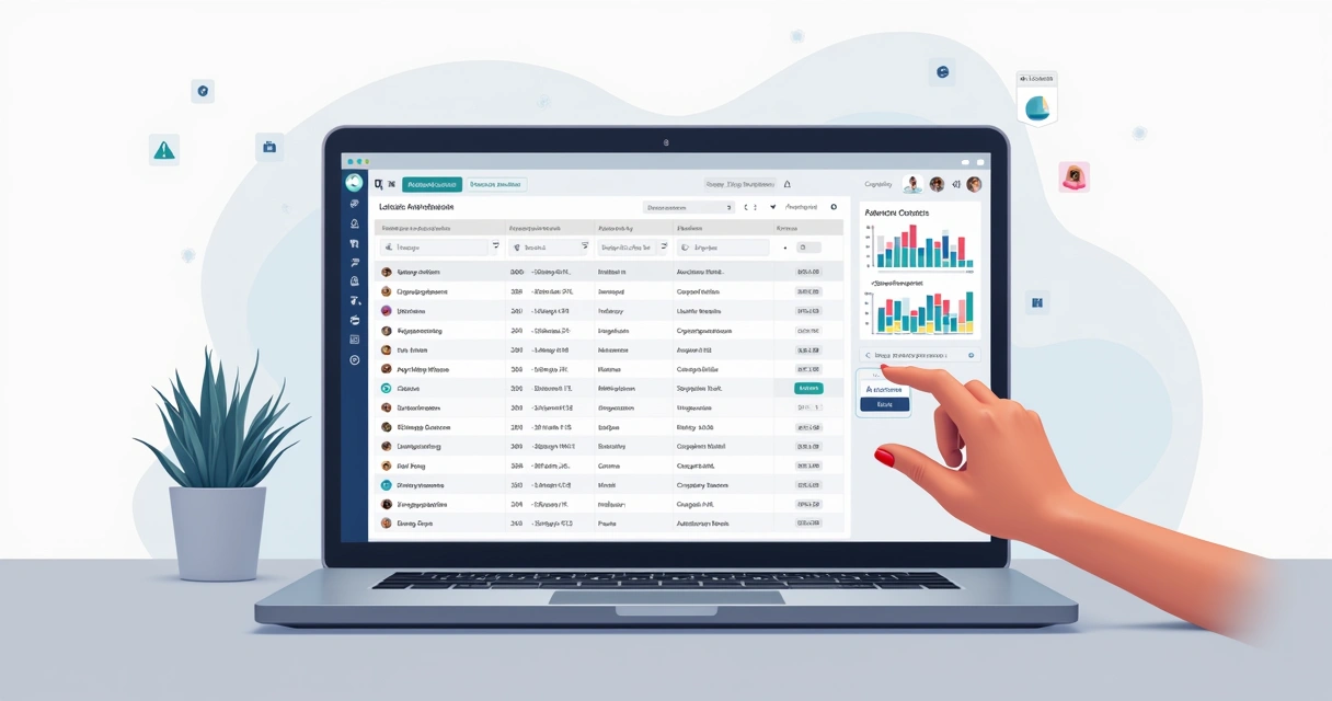Como pesquisar número de telefone e validar contatos B2B 4 Lista segmentada de contatos B2B na tela do computador