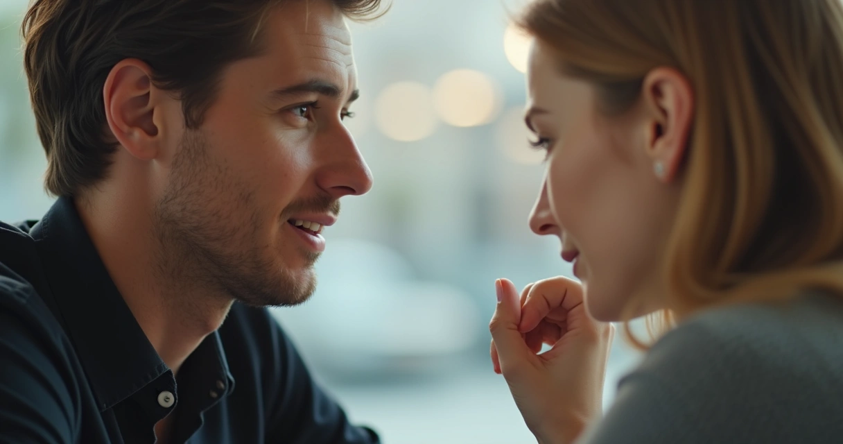 Facial close-up focusing on attentive listening and nonverbal cues