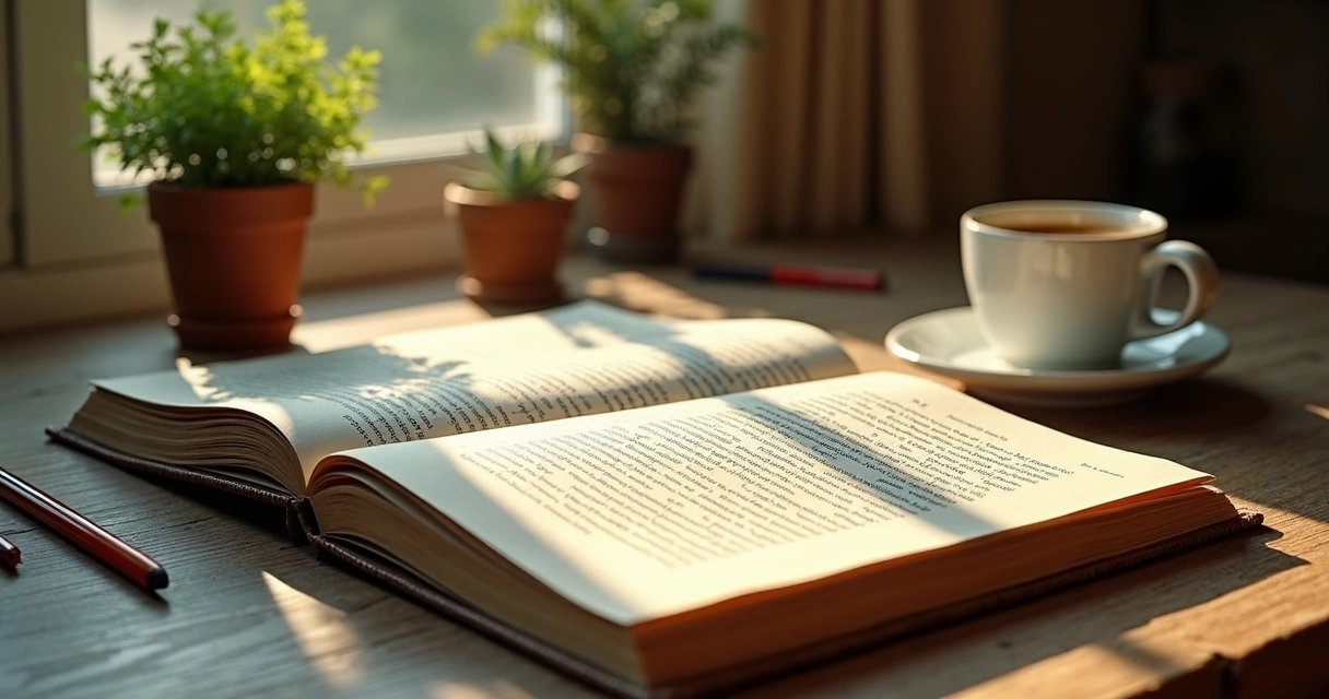 Livros e notebook abertos em mesa sobre literatura ecológica latino-americana