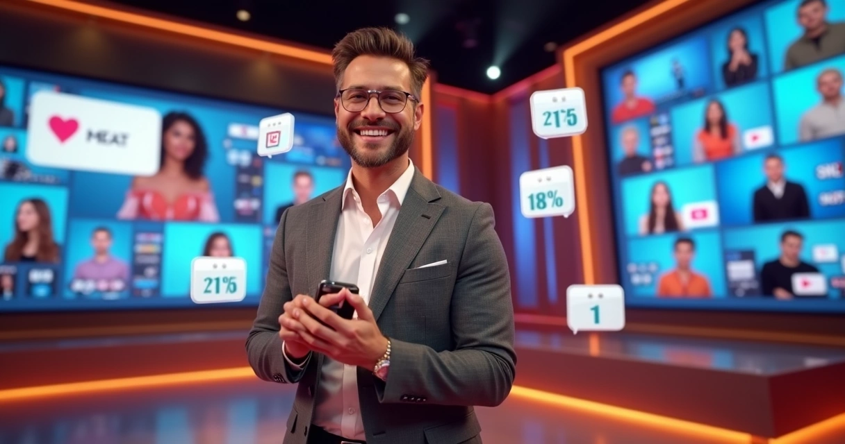 Apresentadora realiza live shopping em ambiente digital 