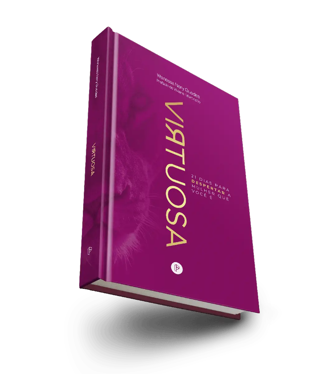 Livro devocional Virtuosa com capa roxa e título em dourado