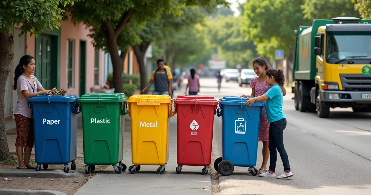 Coleta seletiva em bairro urbano do Paraná