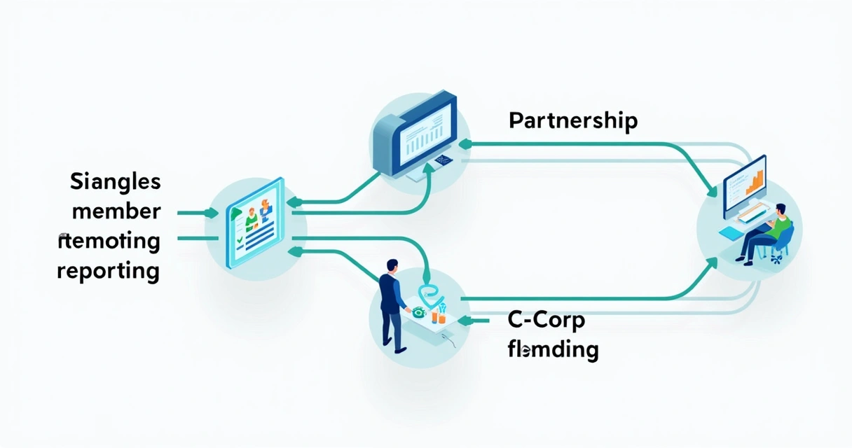 Graphic illustrating taxation options for LLCs