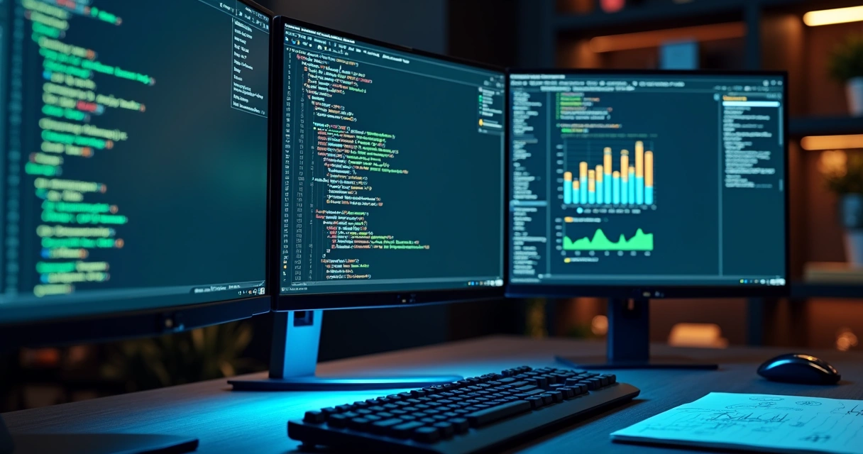 Painel com terminal, editor e métricas de modelo de linguagem 