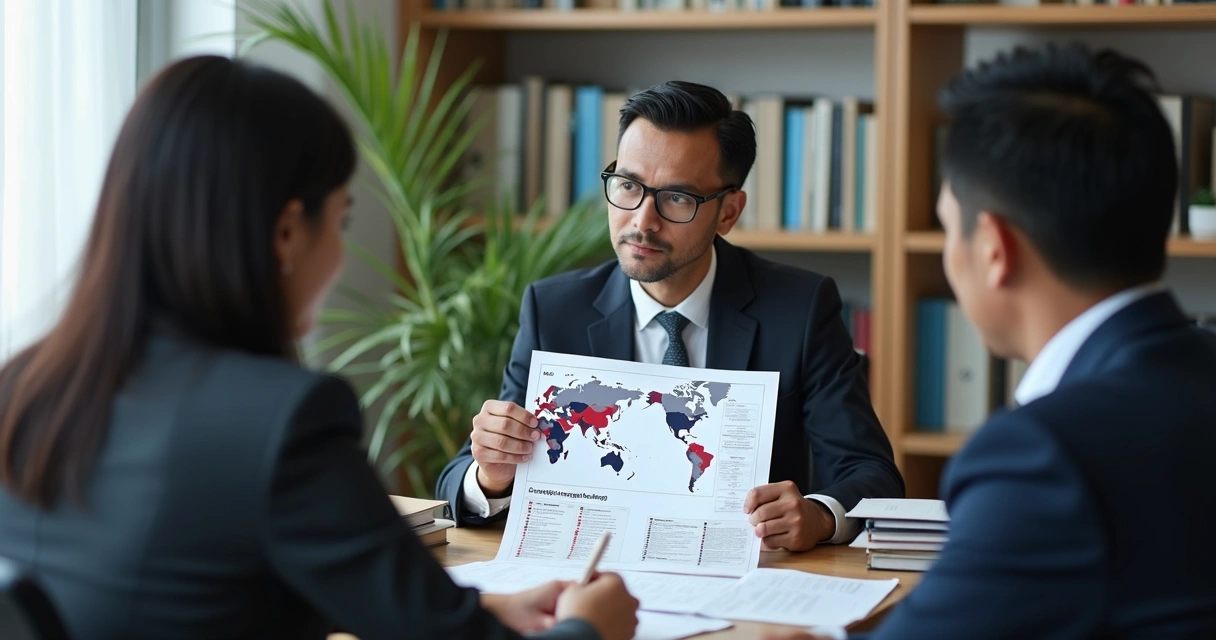 Local advisor guiding executives through legal documents