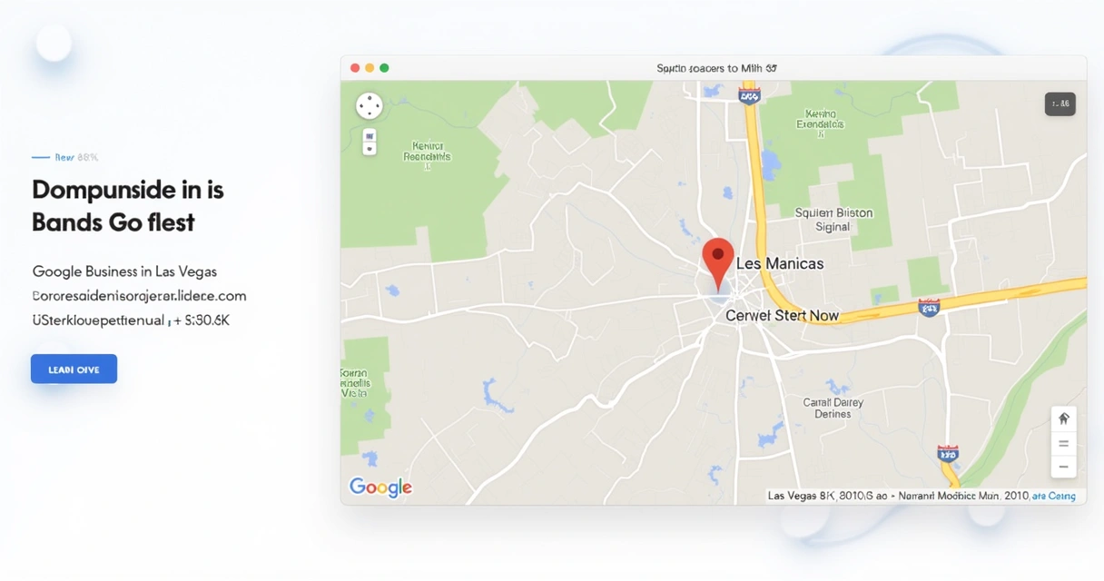Landing page section with embedded Google map and local business info.