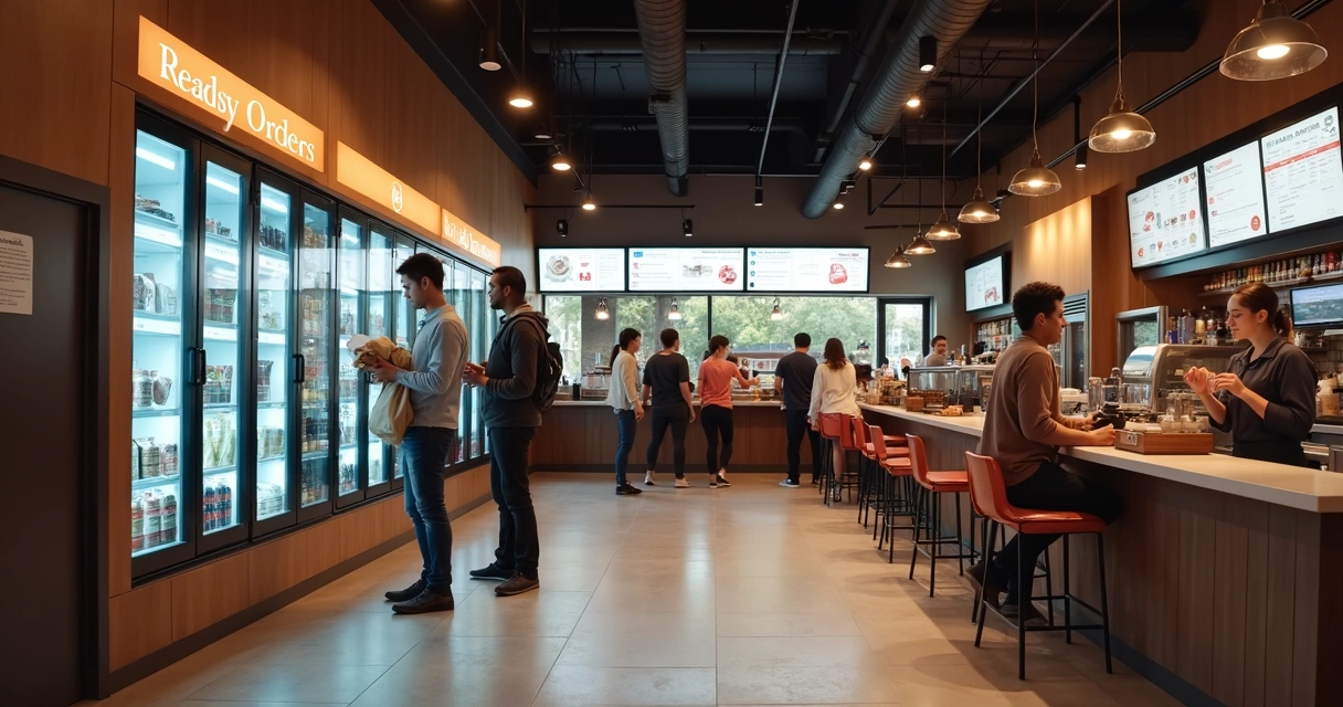 Cliente retira pedido em locker eletrônico de restaurante 