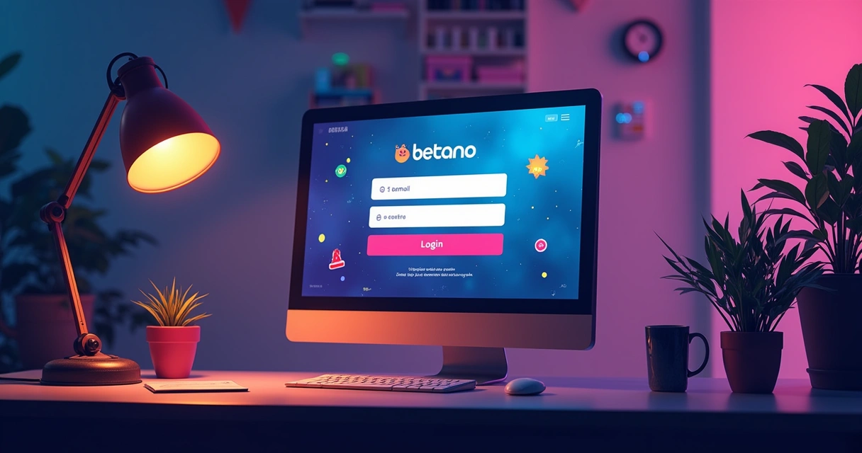 Página de login da Betano em computador com elementos de apostas e suporte ao cliente.