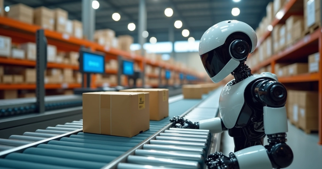 Robô automatizando logística de ecommerce 