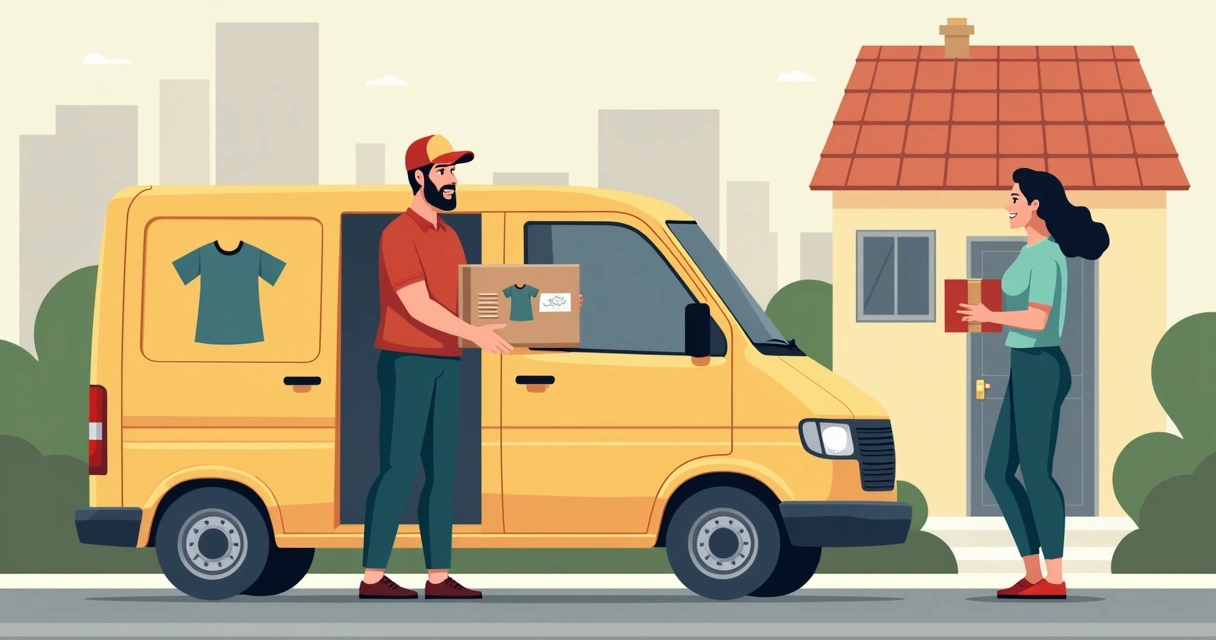 Transportadora entregando caixa de produto personalizado 