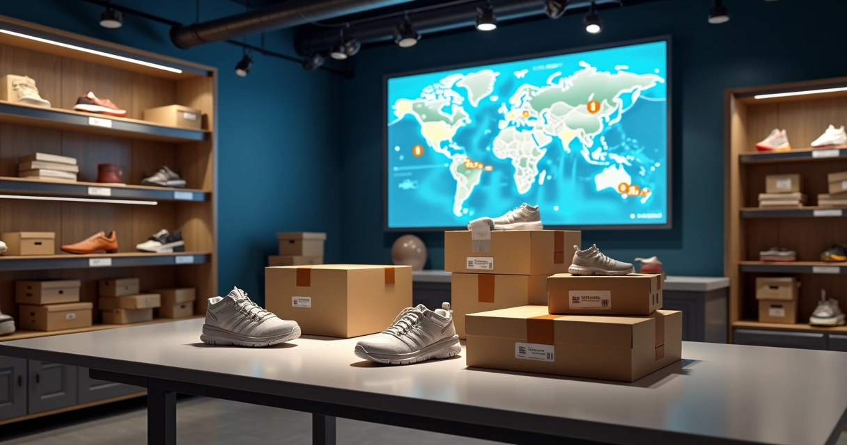 Logística de calçados com ERP e rastreamento 