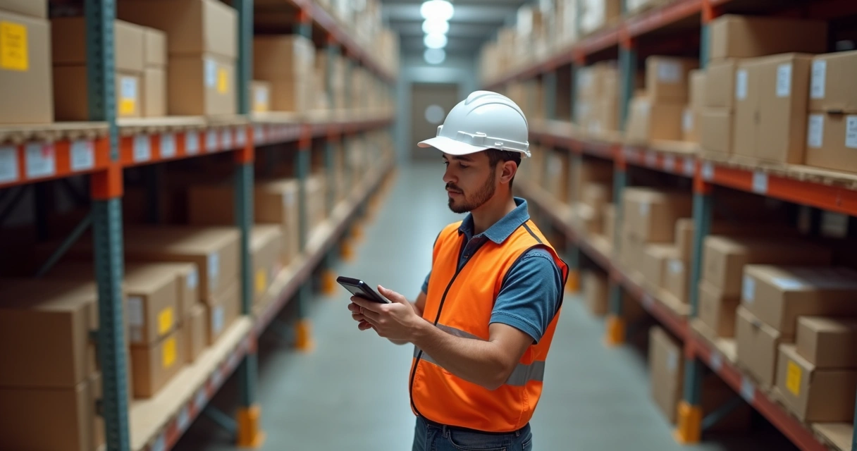 Funcionário organizando estoque para envio de pedidos