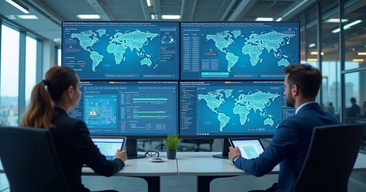 Painel de monitoramento com gráfico de entregas e mapas de rotas 
