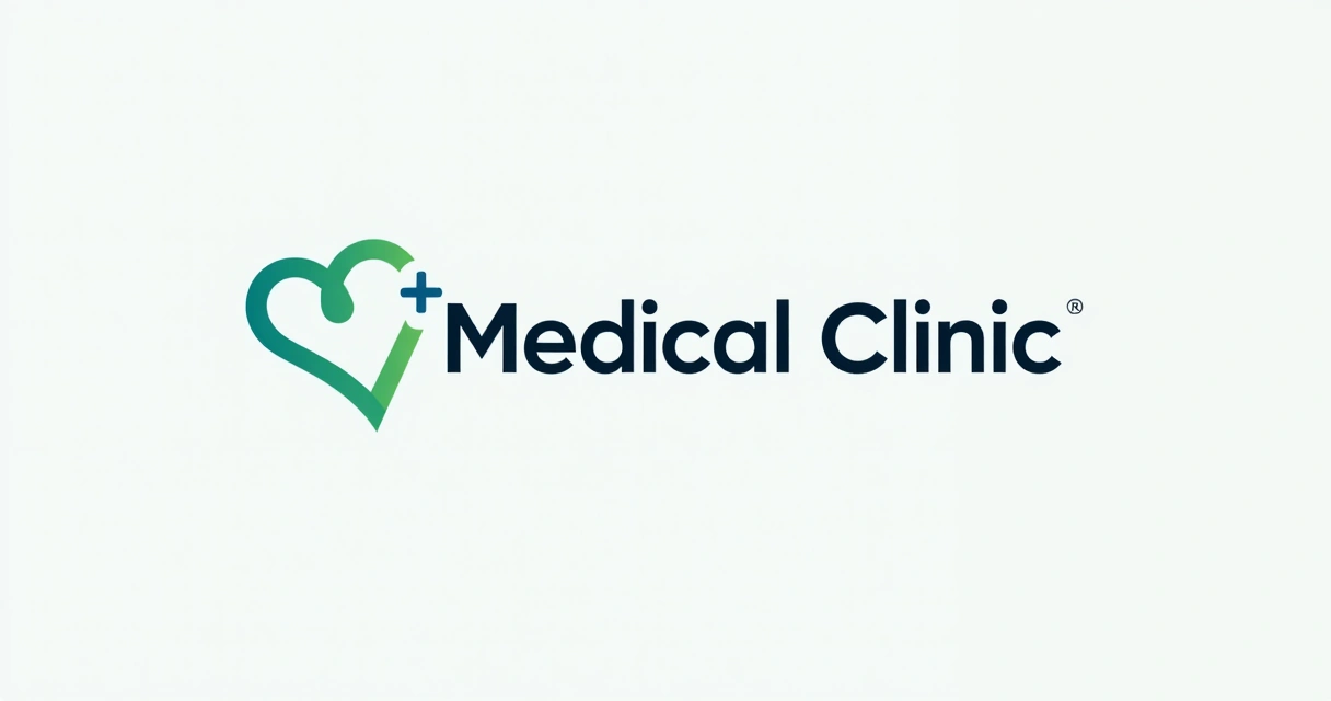 Logotipo moderno de clínica médica com fundo branco 