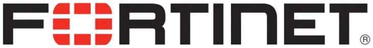 Logotipo da Fortinet com letras pretas e um ícone quadrado vermelho e branco