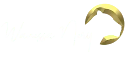 Logotipo com nome Wanessa Nery Guedes em fundo escuro e símbolo dourado abstrato