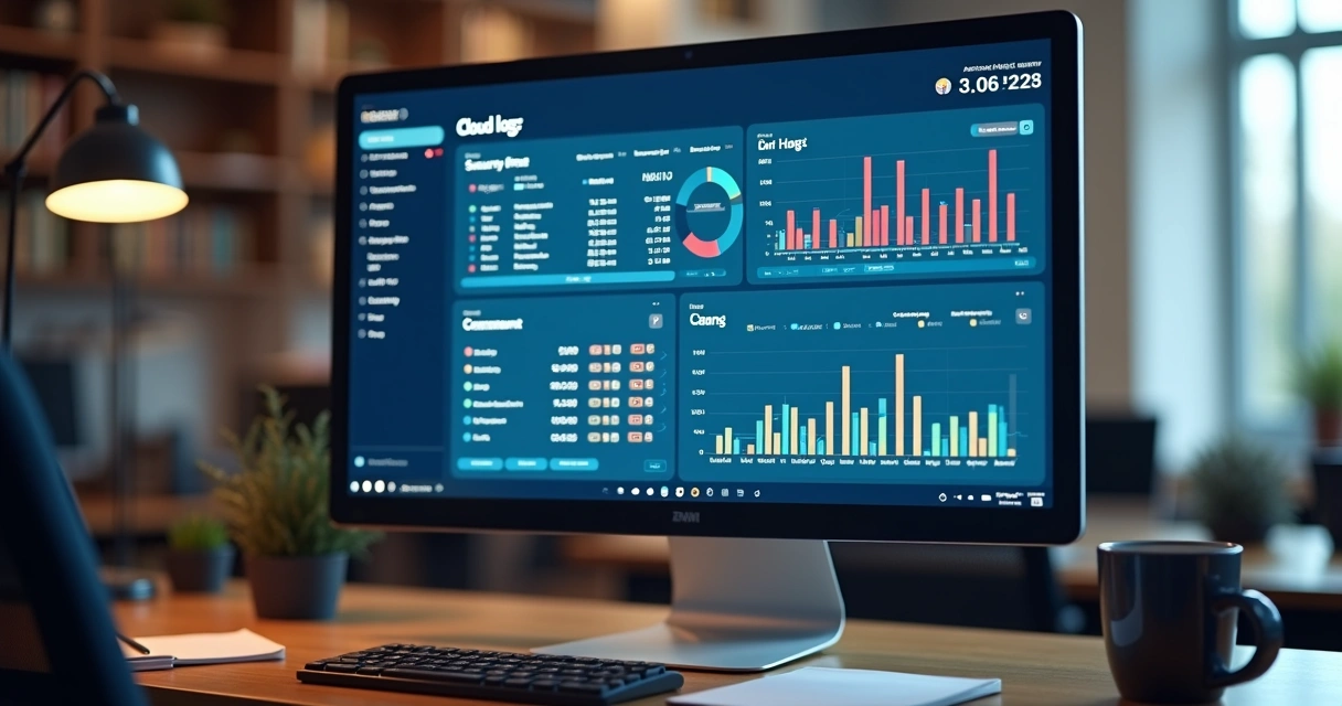 Dashboard de logs e auditoria em nuvem.